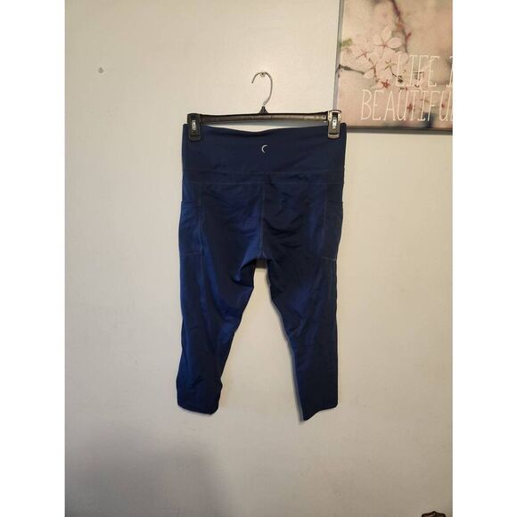 ZYIA Active Blue Ascend Hi-Rise Cropped Leggings Size 12 Stretch Knit Pockets - Picture 3 of 3